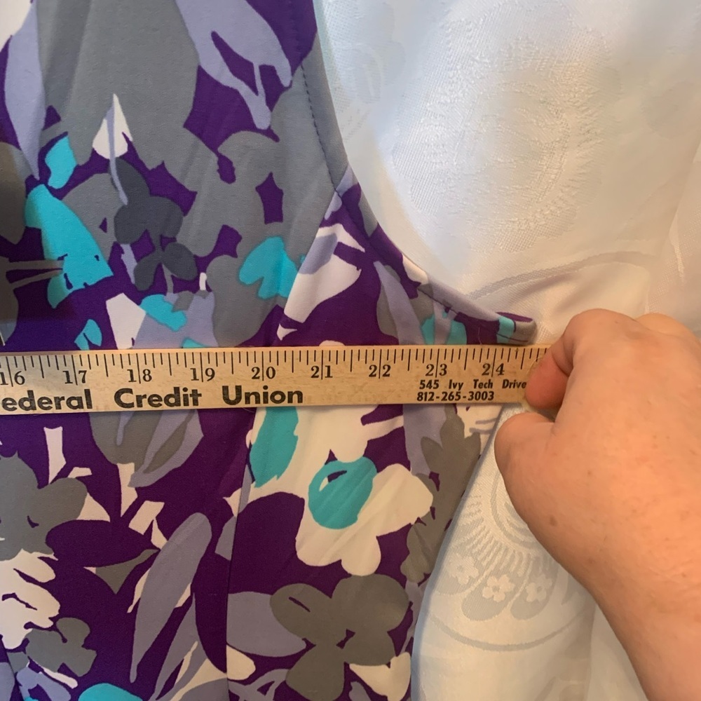 New Lane Bryant Woman’s Purple Multi-Colored Floral Dress Fit&Flare Size24 - Picture 10 of 10